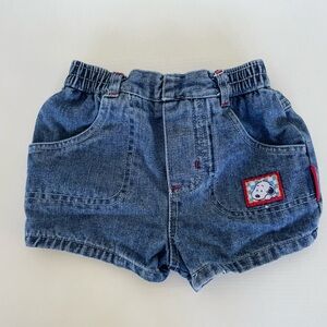 Peanuts Blue Denim Kids Shorts with Cartoon Patch